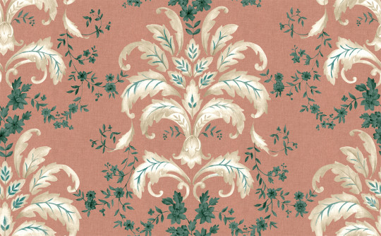 Coordonné Stoff French Damask - Coral