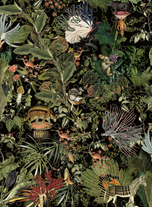 Tapete Menagerie of Extinct Animals von Moooi - Raven