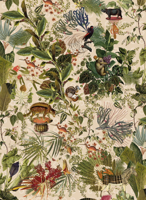 Tapete Menagerie of Extinct Animals von Moooi - Ivory