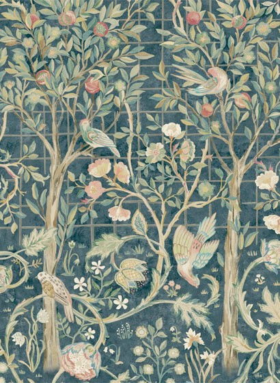 Morris & Co Papier peint panoramique Melsetter - Indigo Rose