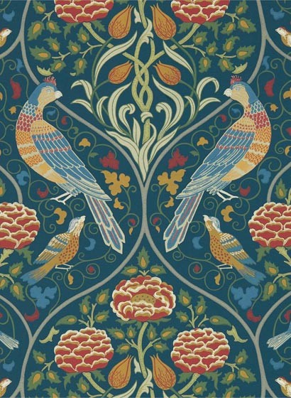 Vogel Tapete Seasons by May von Morris & Co. - Indigo