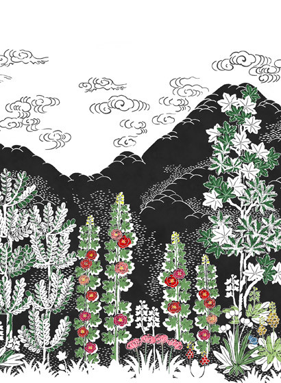 Landschaftstapete Eden von Rebel Walls - Black