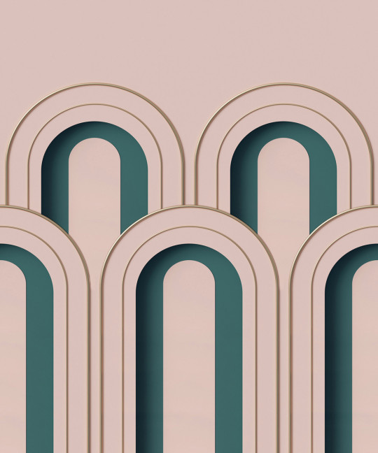 Grafische Tapete Arch Deco von Rebel Walls - Pink