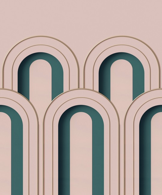 Grafische Tapete Arch Deco von Rebel Walls - Pink