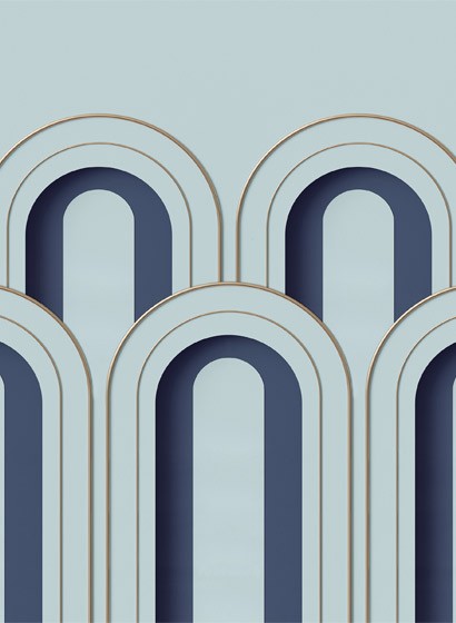 Grafische Tapete Arch Deco von Rebel Walls - Blue