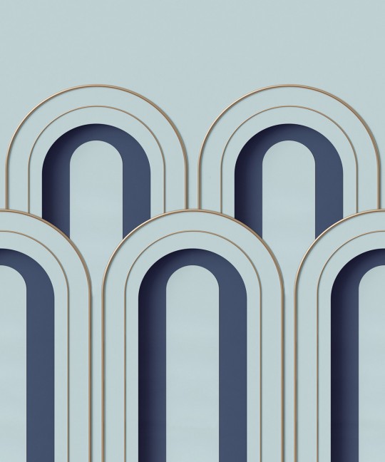 Rebel Walls Carta da parati panoramica Arch Deco - Blue