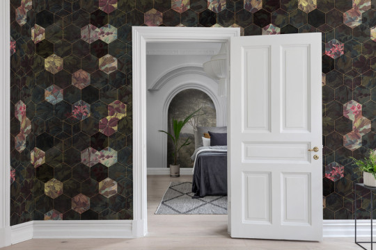 Rebel Walls Carta da parati panoramica Vinum Hexagon