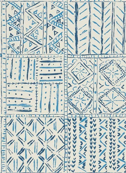 Nina Campbell Wallpaper Cloisters Indigo Blue