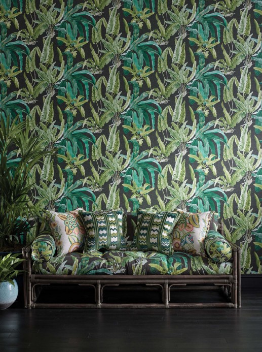 Nina Campbell Wallpaper benmore Emerald/ Green/ Ebony