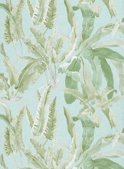 Nina Campbell Papier peint benmore - Green/ Aqua