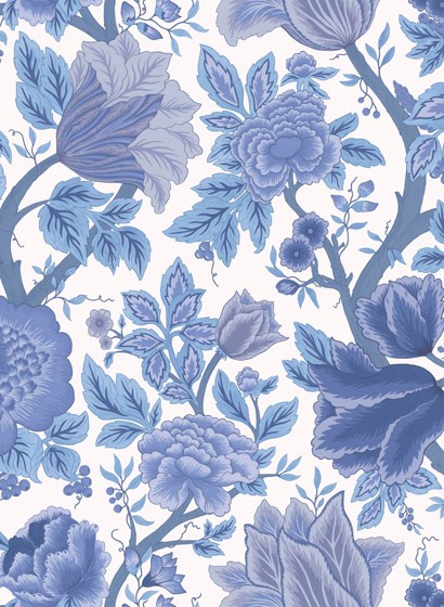 Cole & Son Wallpaper Midsommer Bloom - Hyacinth Blues on Chalk