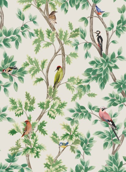 Osborne & Little Wallpaper Netherfield Ivory/ Leaf Green