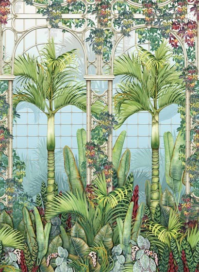 Osborne & Little Wallpaper Palm House Leaf Green
