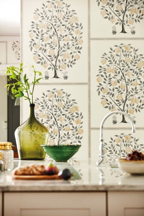 Sanderson Wallpaper Anaar Tree Charcoal/ Gold