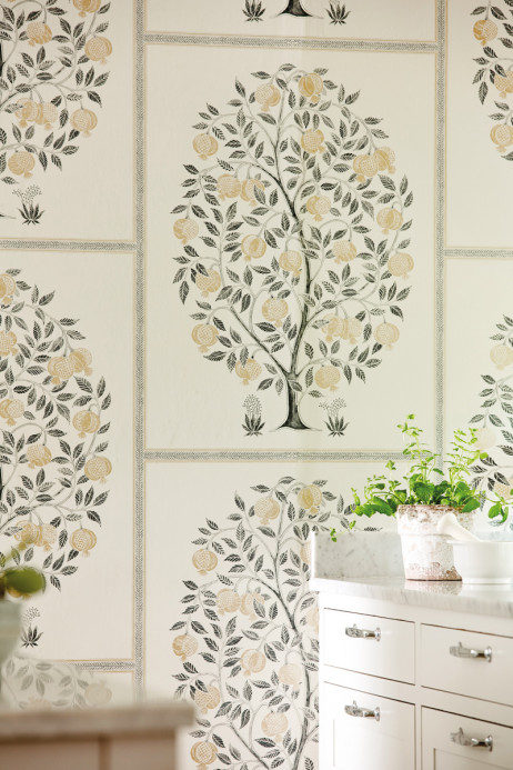 Sanderson Wallpaper Anaar Tree Charcoal/ Gold
