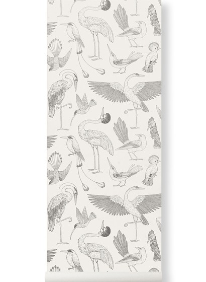 Ferm Living Papier peint Birds - Off-White