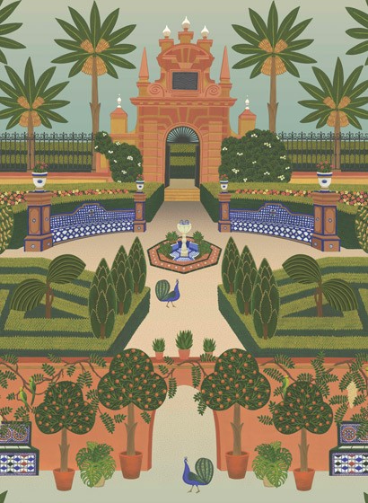 Tapete Alcazar Gardens von Cole & Son - Terracotta/ Multi
