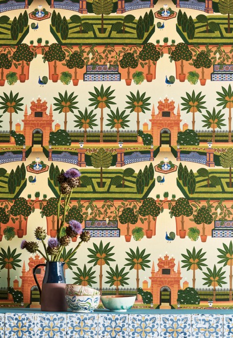 Cole & Son Papier peint Alcazar Gardens - Terracotta/ Multi