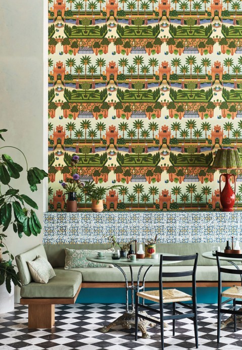Cole & Son Wallpaper Alcazar Gardens Terracotta/ Multi