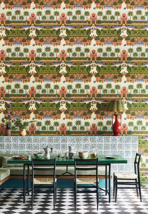 Cole & Son Wallpaper Alcazar Gardens Terracotta/ Multi