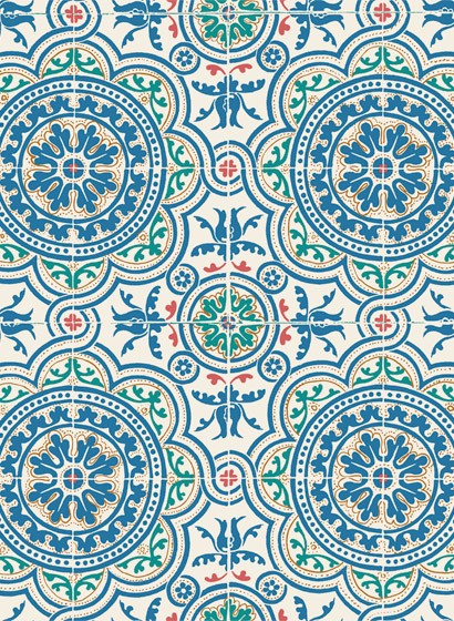 Cole & Son Wallpaper Piccadilly Denim on Chalk