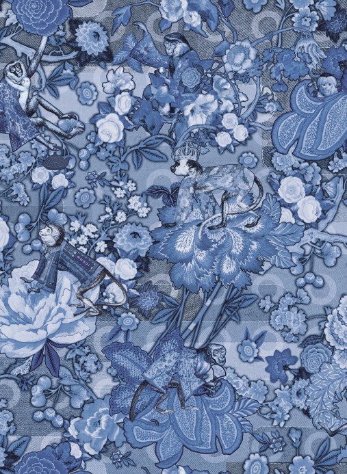 Tapete Rendezvous Tokyo Blue von Moooi - Ming Blue