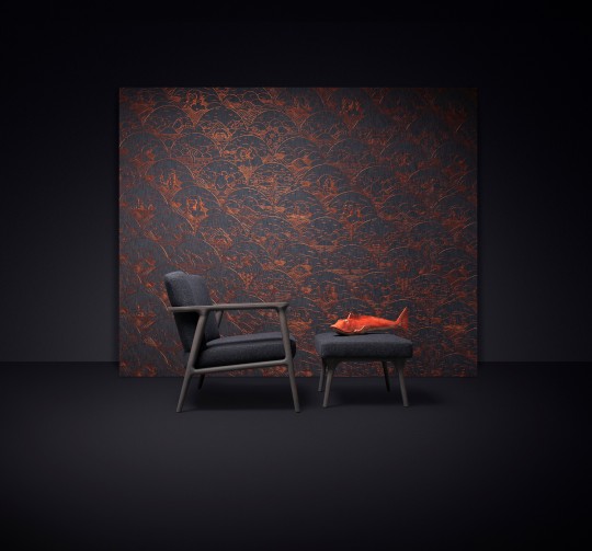 Moooi for Arte Papier peint Indigo Macaque - MO3000 - Copper