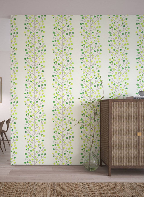 Scion Tapete Melinki Berry Tree - Emerald/ Lime/ Chalk