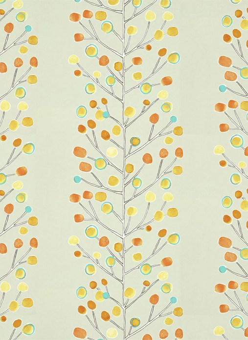 Scion Wallpaper Melinki Berry Tree Tangerine/ Powder Blue