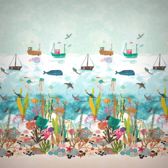Harlequin Tapete Above And Below - Marine Life