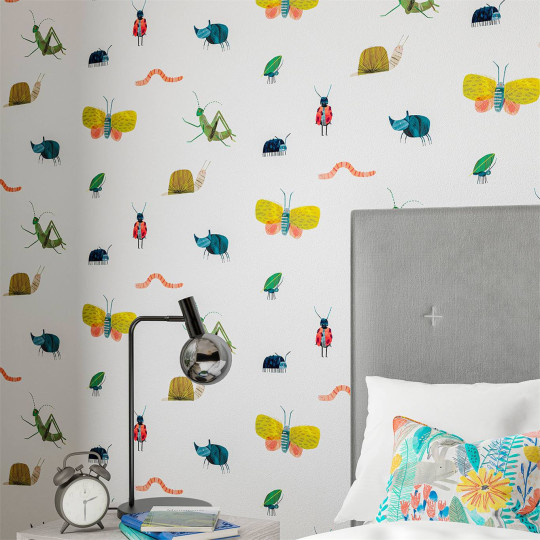 Harlequin Tapete Garden Friends - Poppy/ Ochre/ Leaf
