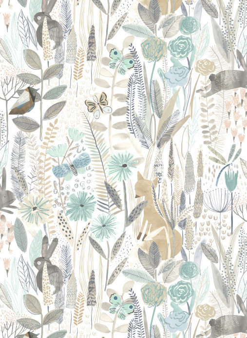 Harlequin Tapete Hide and Seek - Linen/ Duck Egg/ Stone