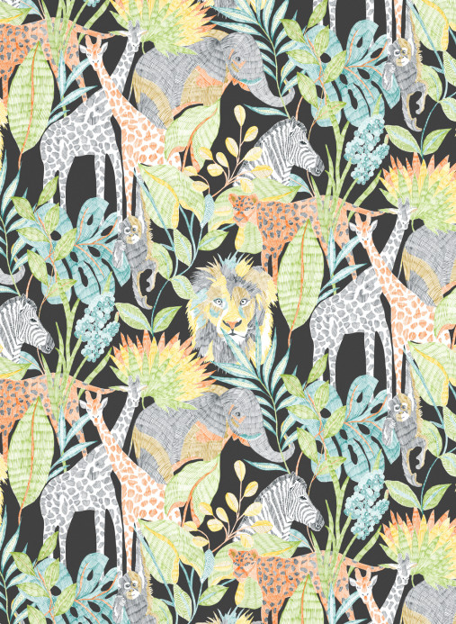 Harlequin Wallpaper Into the Wild Midnight Jungle