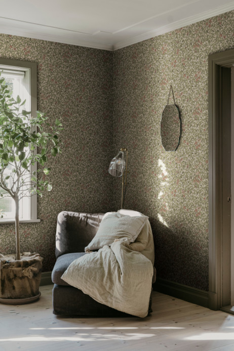 Sandberg Wallpaper Linnea - Burgundy