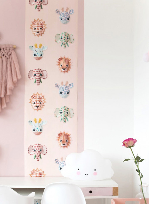 studio ditte Wallpaper Wild Animals Pink