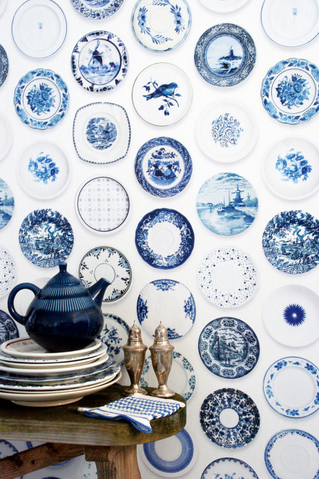 studio ditte Carta da parati Porcelain Blue - Porcelain Blue