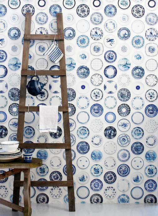 studio ditte Wallpaper Porcelain Blue