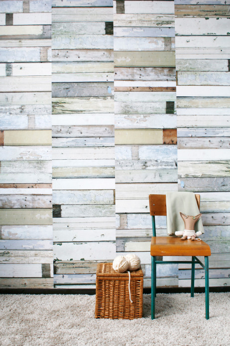 studio ditte Wallpaper Scrapwood White