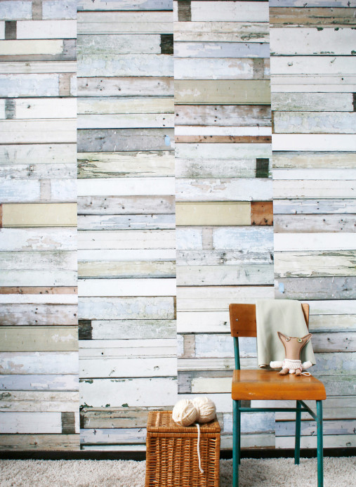 studio ditte Wallpaper Scrapwood White