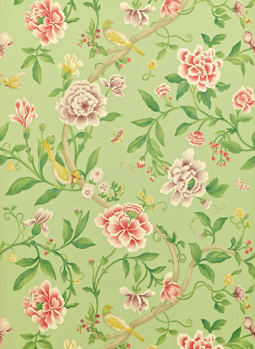 Sanderson Wallpaper Porcelain Garden - Rose/ Fennel