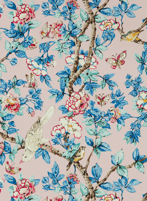Sanderson Wallpaper Caverley - Rose/ French Blue