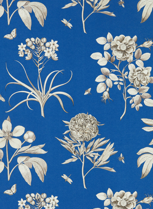 Sanderson Papier peint Etchings & Roses - French Blue