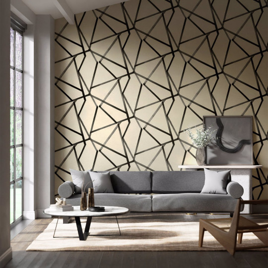 Harlequin Wallpaper Sumi - Linen/ Onyx