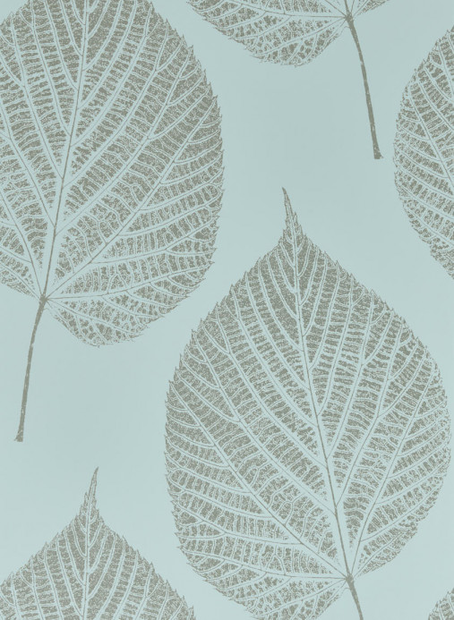Harlequin Wallpaper Leaf - Sky/ Gilver