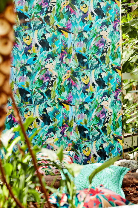 Harlequin Wallpaper Dance of Adornment - Wilderness/ Nectar/ Pomegranate