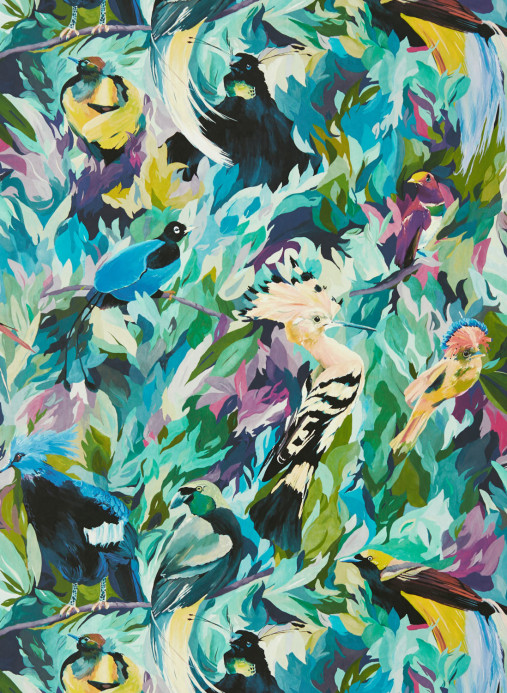 Harlequin Wallpaper Dance of Adornment - Wilderness/ Nectar/ Pomegranate