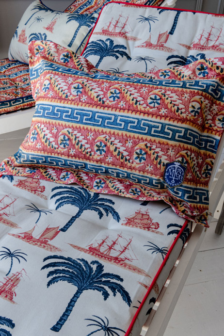 Mindthegap Samothraki Outdoor Cushion - Blue/ Red/ White/ Yellow - 60x40cm