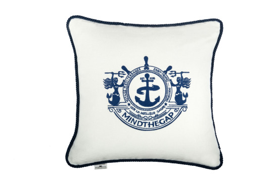 Mindthegap Voyage Cushion - Blue/ White/Rope - 50x50cm