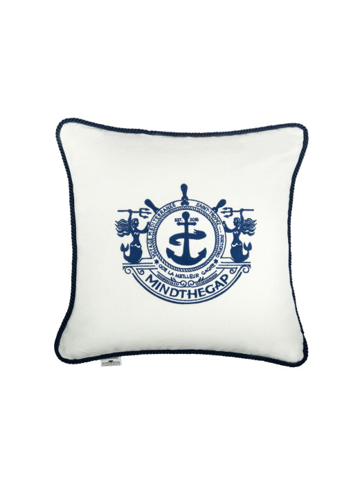 Mindthegap Voyage Cushion - Blue/ White/Rope - 50x50cm