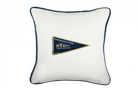 Mindthegap Yachting Club Cushion - Blue/ White/ Yellow/ Rope - 50x50cm